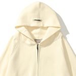 Essentials Reflective Print Zip-up Oversized Hoodie Cream