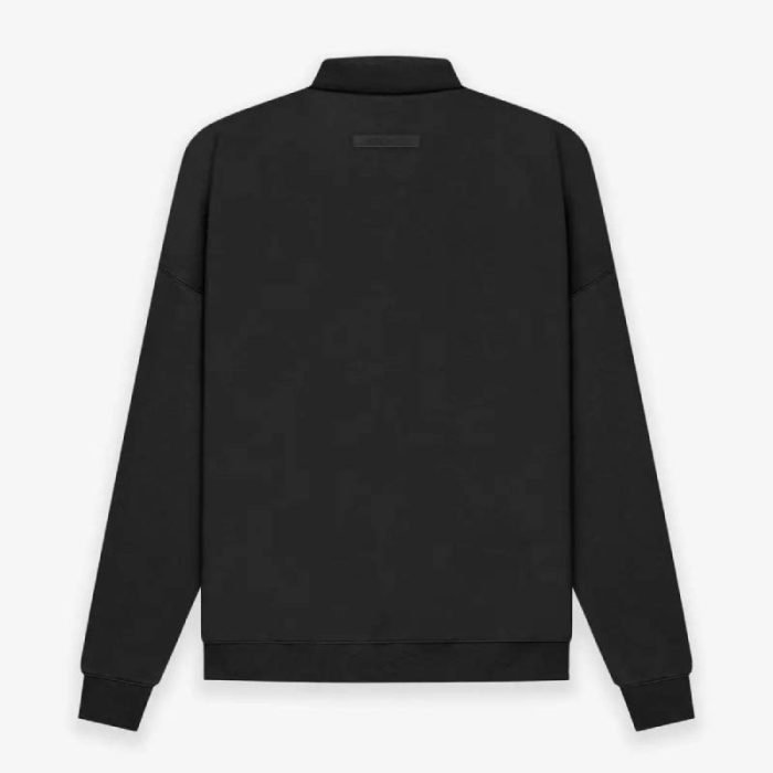 Fear of God ESSENTIALS Long Sleeve Polo Black Sweatshirt